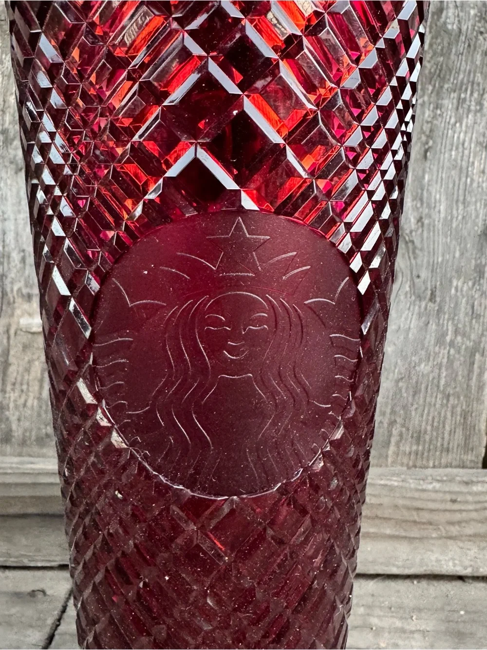Starbucks 2022 Holiday Merlot Red Jeweled Venti Tumbler 24oz (With Straw)
